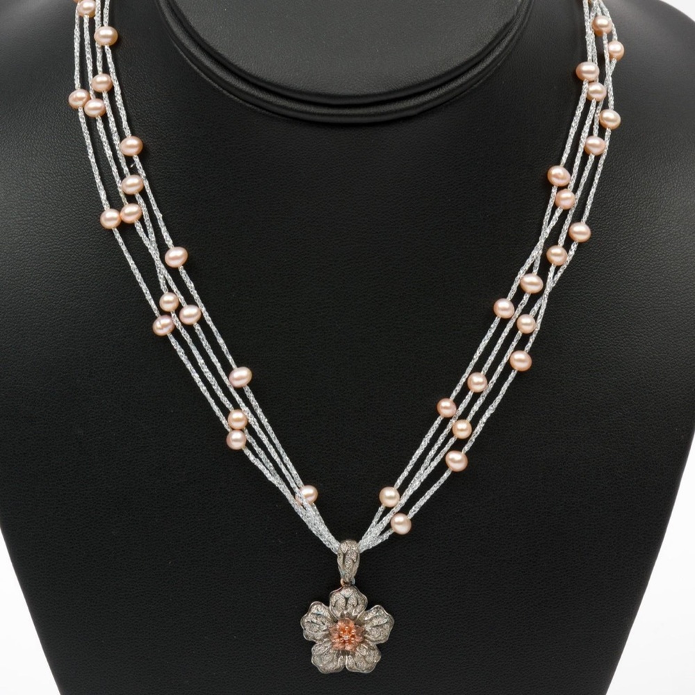 Just in- sterling silver and fresh water pearl necklace